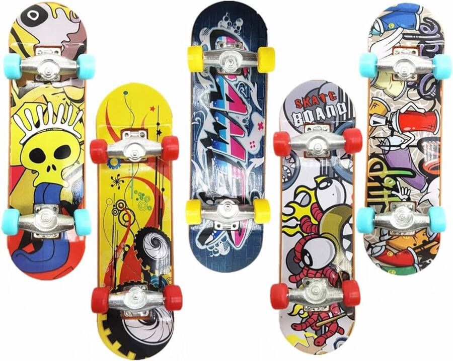 Niba Vinger Skateboard Set van 5 stuks (willekeurig) FingerBoard Mini Skateboard Fingerboard Finger Skateboard