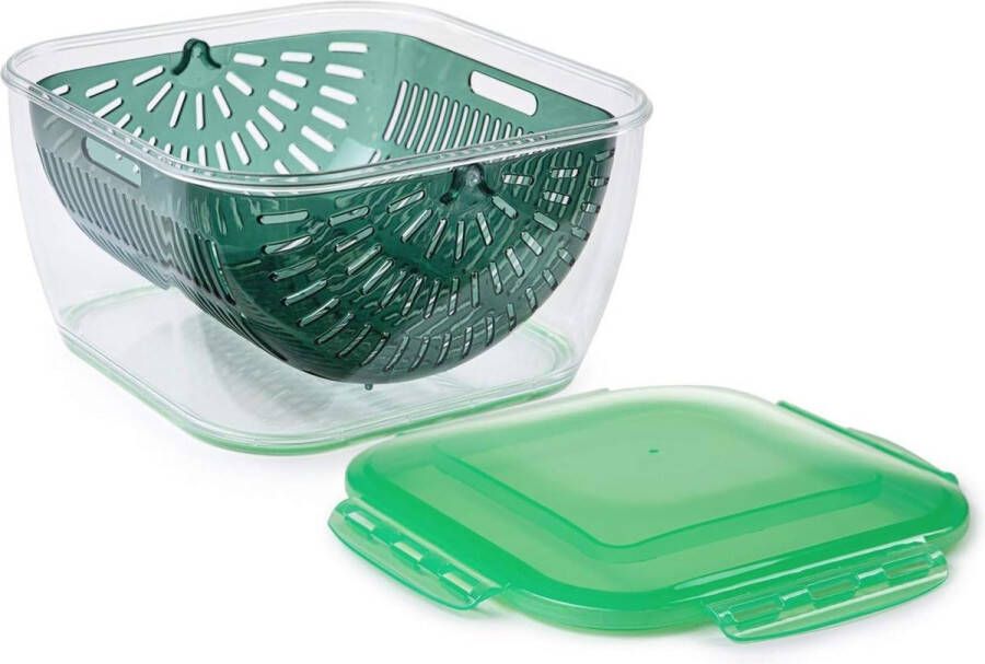 Nicer Dicer Chef 3-in-1 zeefkom met grote opvangbak zeef en vershouddeksel perfect voor het hele gezin. Compatibel met de Nicer Dicer Chef