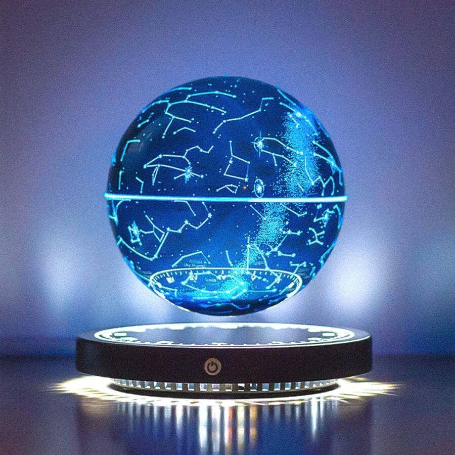 Nieuw 3D-Print LED Nachtlampje met Magnetische Zweeftechniek Sterrenlicht Bol met 10 Kleuren Gradient en Rotatie Uniek Atmosfeer Verlichting Geschenk voor Kinderen en Volwassenen
