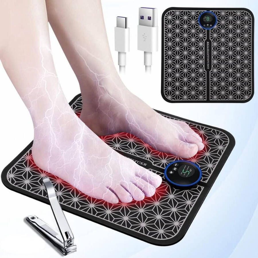 Nieuw EMS voetmassageapparaat met 6 modi draagbaar USB-massageapparaat INHDBOX optimaliseert doorbloeding en verlicht spierpijn Elektrische voetmassage