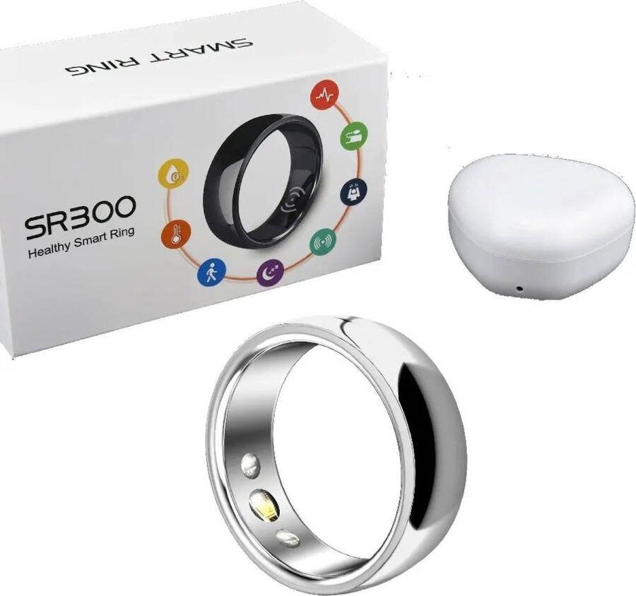 Nieuwe Sr300 Waterdichte Smart Ring Hartslag Bloeddruk Bloedzuurstoftemperatuur Slaap Hulp Calorieën Gezondheid Meertalige Fitness Monitor Tracker Zilver