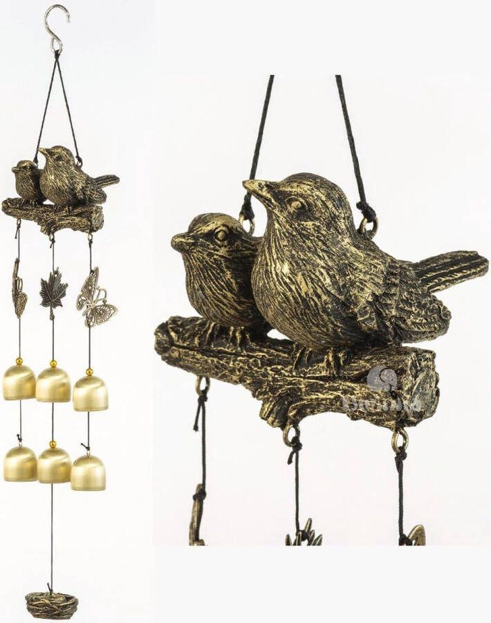 Nieuwste Vogels Windgong 6 Stuks Bronzen Klokken Amazing Grace Windgong voor Tuin Patio en Home Decor met Haken