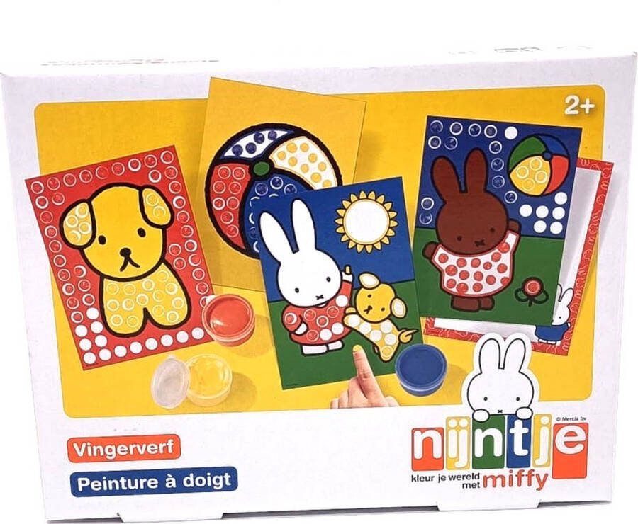 Nijntje miffy Vingerverf Makkelijk afwasbaar 3 kleuren Mengbaar