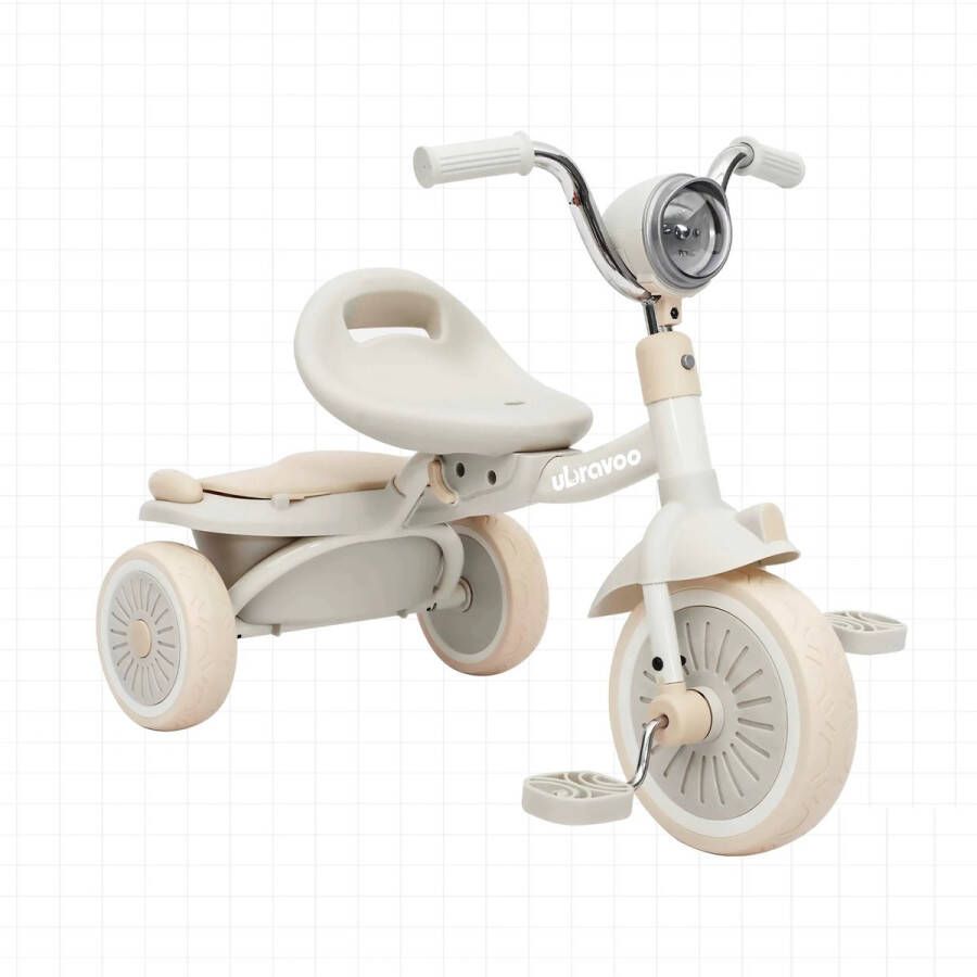 Nique Baby fiets Kinderfiets Driewieler 3 wieler Opvouwbaar 1-3 jaar Creme