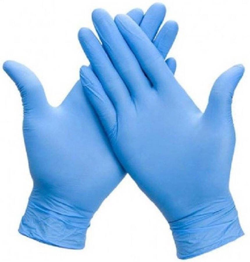 Nitril wegwerphandschoenen blauw poedervrij maat XS doos 100 stuks