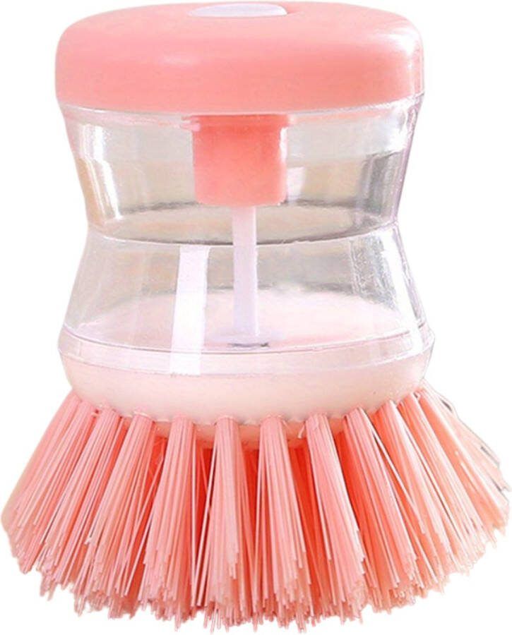 Nivard Afwasborstel Met Zeepdispenser Afwasborstel Met Zeepreservoir Dish Brush Roze