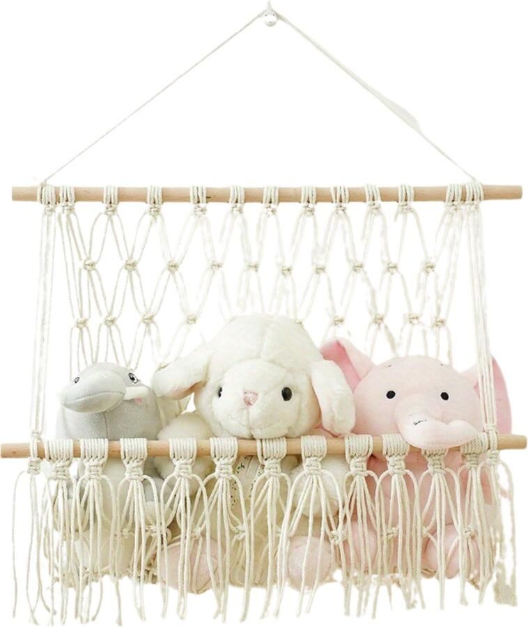 Bovista Knuffel Net Hangmat Speelgoed Opbergsysteem Hangmat Voor Knuffels Organizer Creme