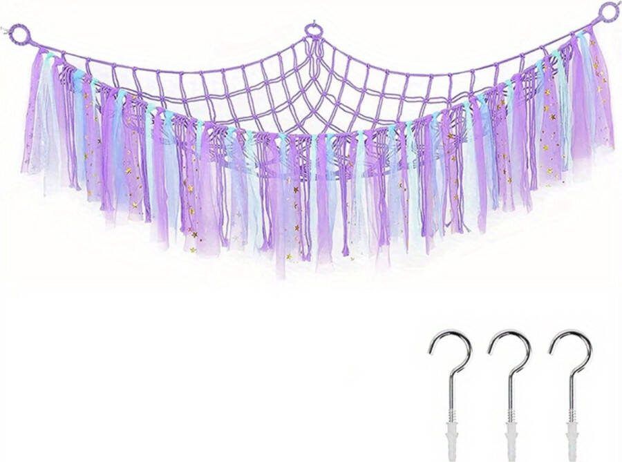 Nivard Knuffel Net Hangmat Speelgoed Opbergsysteem Hangmat Voor Knuffels Organizer Paars