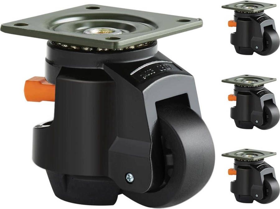 Nivellerende wielen set 2000 lbs belastbaarheid 63 cm heavy duty 360 graden draaibare zwenkwielen verstelbare poten werkbank