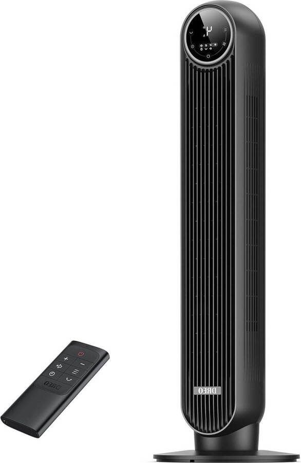 Nomad One Tower Fan 28dB Stil 7.3m s Snelheid Afstandsbediening 90° Oscillerend 4 Snelheden 4 Modi 8 Uur Timer Zwart. Luchtkoeler