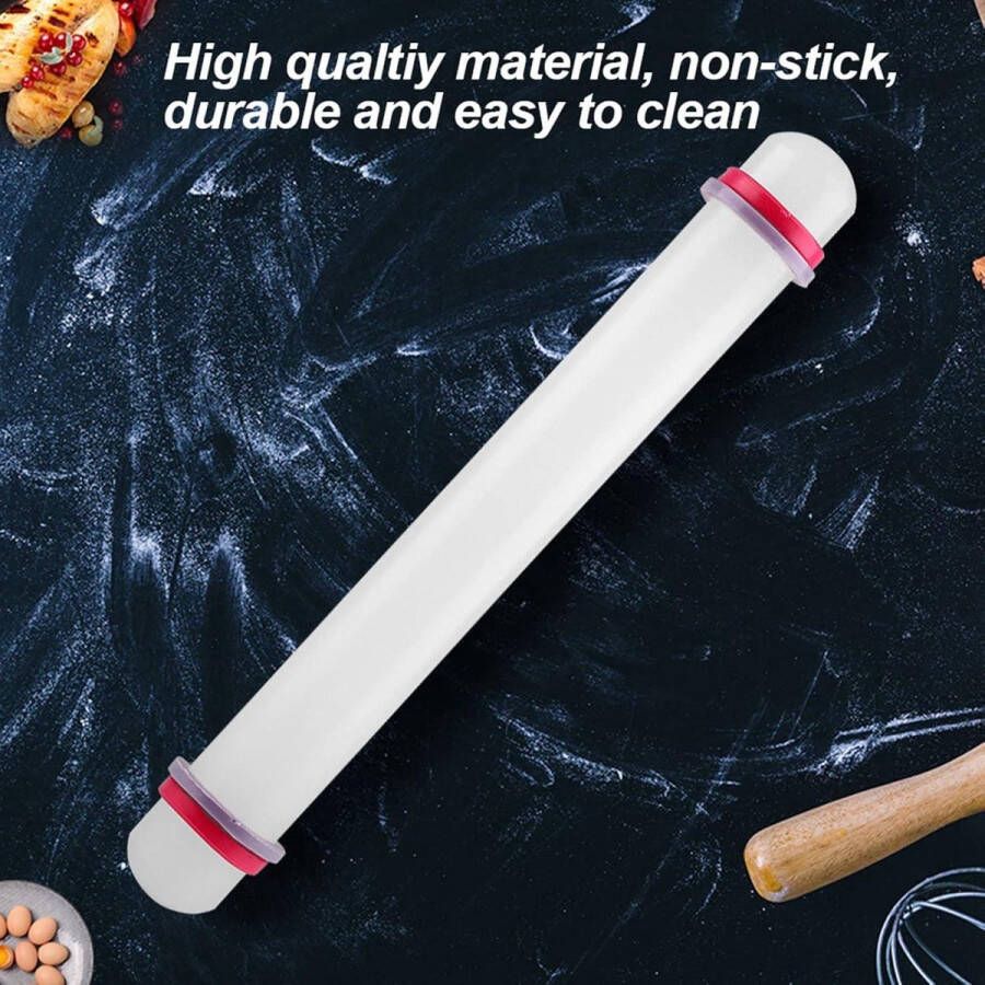 Non Stick Deegroller met Dikte Gids Ring Voor Gebak Perfect voor Fondant Pizza Pasta Cake Cookie