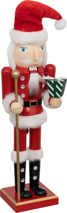 Notenkraker kerstman met staf Kerstversiering Decoratie Interieur Kerstmis H38 cm