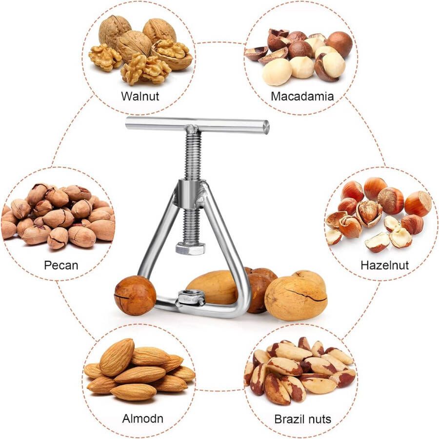 Notenkraker Nutcracker Walnoten Notenkraker Roestvrij staal Notenkraker Robuust Notenkraker Tool voor Noten Pecans Walnoten Amandelen