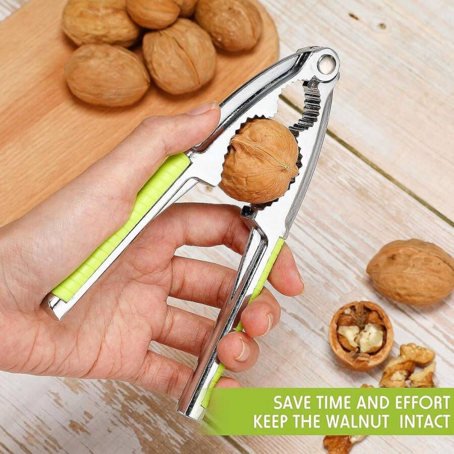 Notenkraker walnoten roestvrij staal notenkraker dikke notenkraker voor pecan walnoot amandelen hazelnoten pistachenoten (groen)