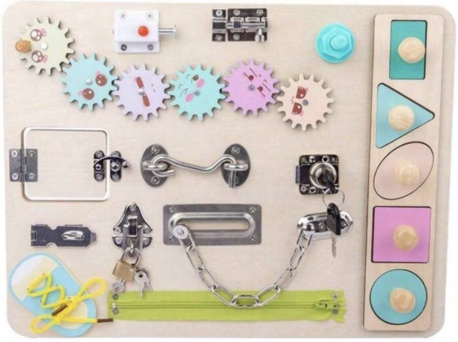 NUBIS- Busy Board montessori- speelgoed bezig bord peuter houten speelgoed