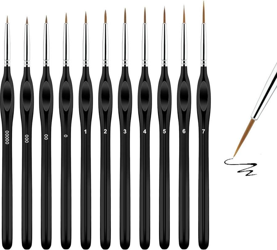 Nylon Penselen Kunstenaarspenselen Set van Acryl Waterverf en Olieverf voor Beginners Volwassenen Kinderen Kunstenaars en Schilderliefhebbers