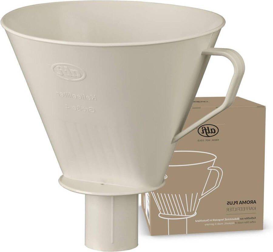 Oatmeal beige biologisch kunststof koffiefilter herbruikbaar handfilter voor thermoskan vaatwasmachinebestendig