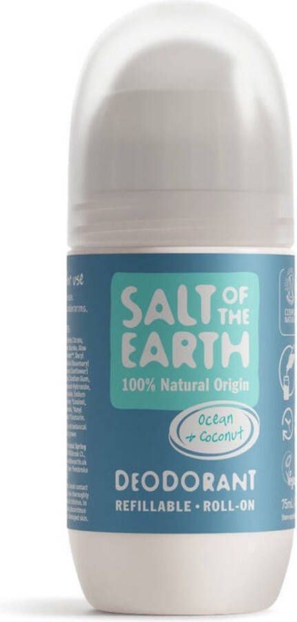 Ocean & Coconut Natural Refillable Roll-On Deodorant 75ML