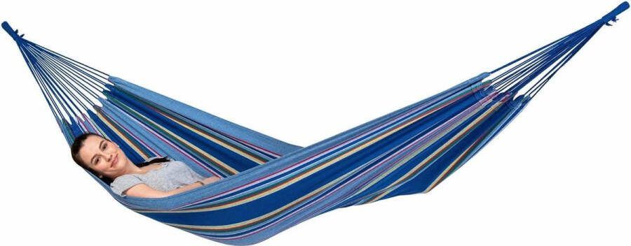 Ocean hangmat 200x100cm tot 120kg Weerbestendig UV-bestendig blauw gestreept