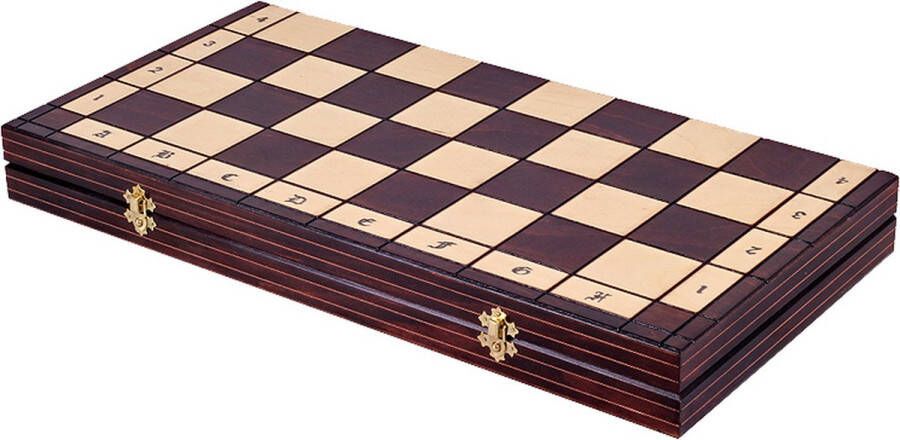 Chess.shop Traditioneel Pools Schaakset Opklapbaar Decoratieve Schaakbord met Schaakstukken Koning 140mm Schaakbord 580x290 Schaakspel voor Volwassenen