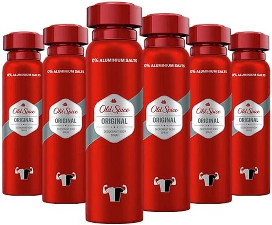 Old Spice Deodorant Body Spray original- Voordeelverpakking 6x150ml