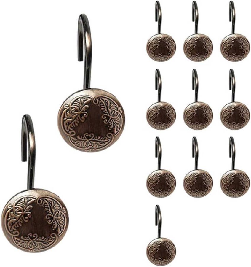 Olie gewreven bronzen douchegordijn staaf haken antieke gordijn ringen houder decoratieve roestvrij voor badkamer douche huis