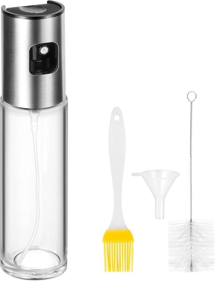 Olie spray fles Olie Spray Fles 100ml Olijfolie Azijn Sprayer Olie Dispenser Mister met Borstel Keuken Gadgets voor Koken BBQ en Air Fryer