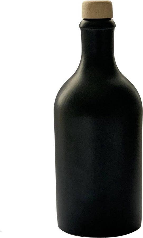 Oliedispenser aardewerk zwart 500 ml met schenktuit Made in Germany