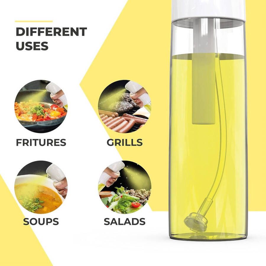 Oliespray. Kookoliespray. Olie-spray-verdamper voor olijfolie en citroenolie. Oliedispenser oliespray. Kookazijnspray