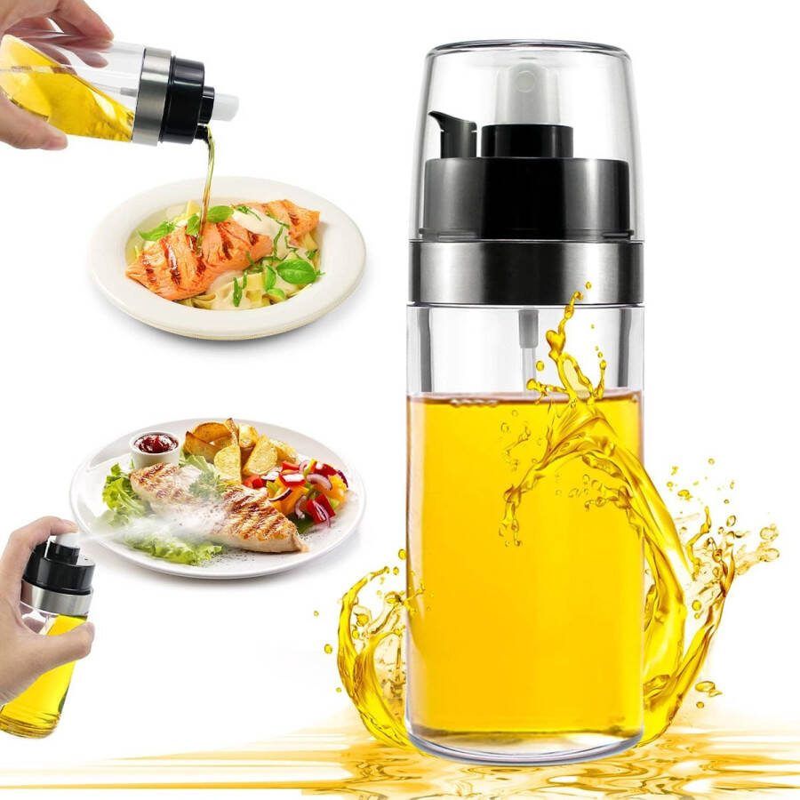 Oliesproeier voor spijsolie oliefles 150 ml spuiten en gieten 2-in-1 oliespuitfles oliespray voor het koken oliedispenser oliesprayer spray olie en azijndispenser