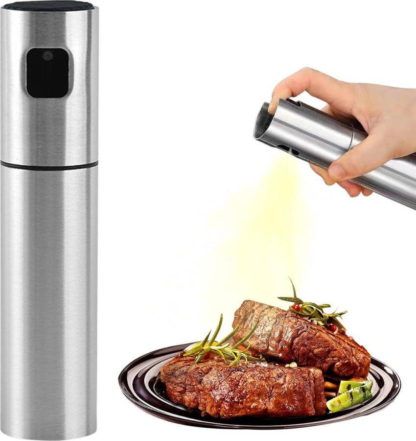 Olieverstuiver kookolie spuitfles roestvrij staal oliedispenser verstuiver koken grill olieverstuiver voor grillen salade maken koken bakken grillen keukenhulp 100 ml