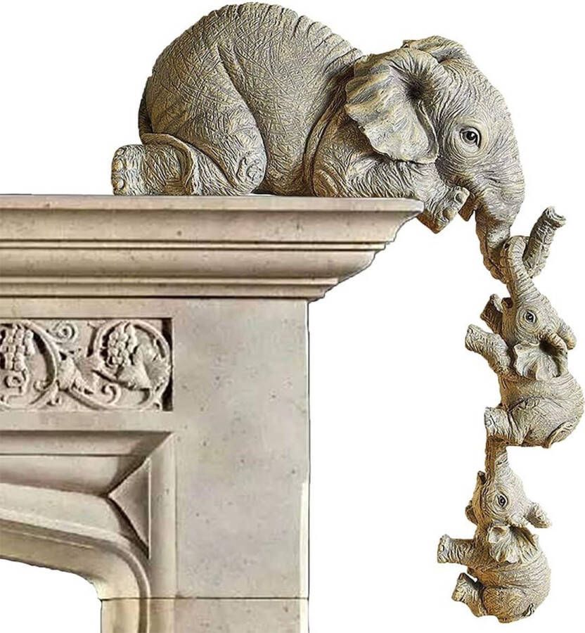 Olifant beeldje 3 stuks culpttuur decoratieset voor thuiskantoor moeders hangen babyfiguur hars handwerk ornamenten