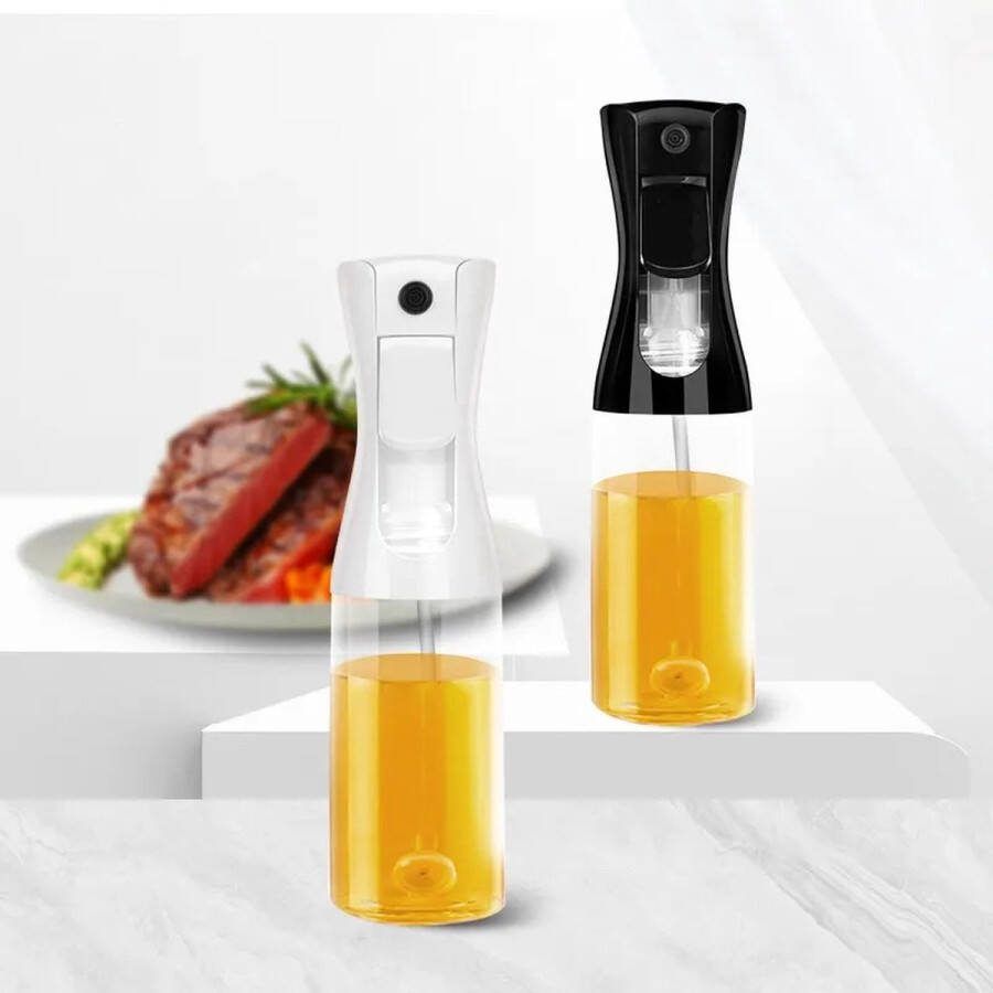 Olijfolie Sprayer zwart – Oliefles 300ml -Cooking Spray Pam Spray Olijfolie Spray Olie Diffuser 300ml Inhoud– Oliespuit Ook Geschikt voor Azijn Citroensap Limoensap etc