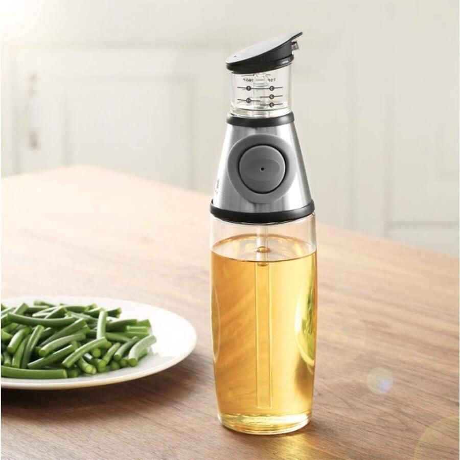Olijfoliedispenserfles druppelvrije tuitflessen keuken helderglazen oliefles schaal 500 ml 17 oz