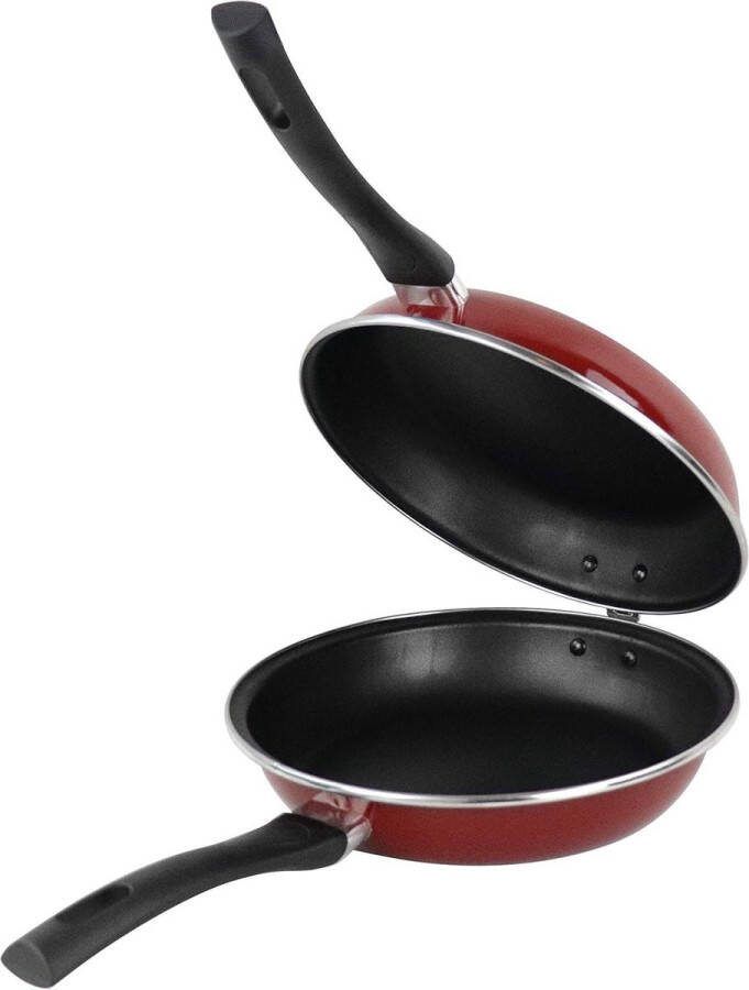 Omeletpan geëmailleerd staal voor inductie en vaatwasser Rood Diameter 20 mm