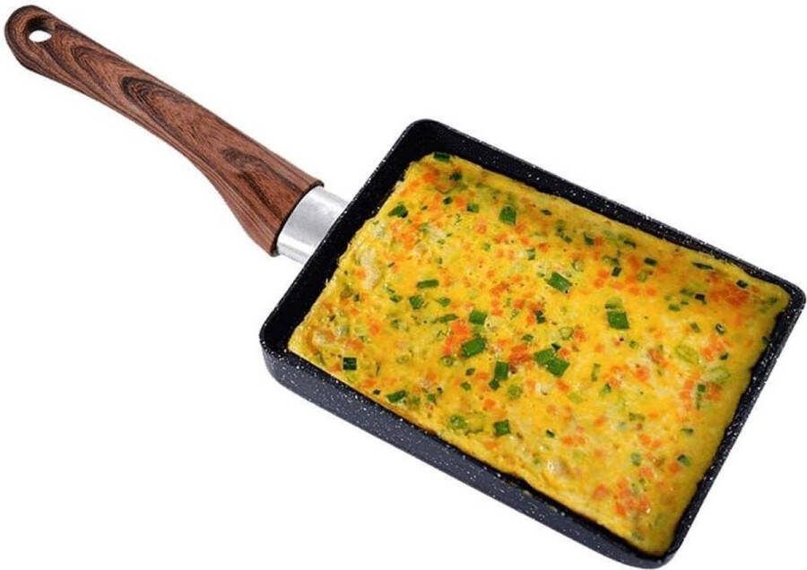 Omeletpan van aluminium draagbaar vierkant multifunctioneel inductiecompatibel gepocheerde eierenpan Tamagoyaki kleine pan keukengereedschap