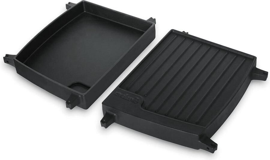 Omkeerbare Grillplaat van Gietijzer Grilloppervlak Gasgrill Accessoires Dubbelzijdig Bruikbaar Massief Gegoten Urban & Explorer 2075