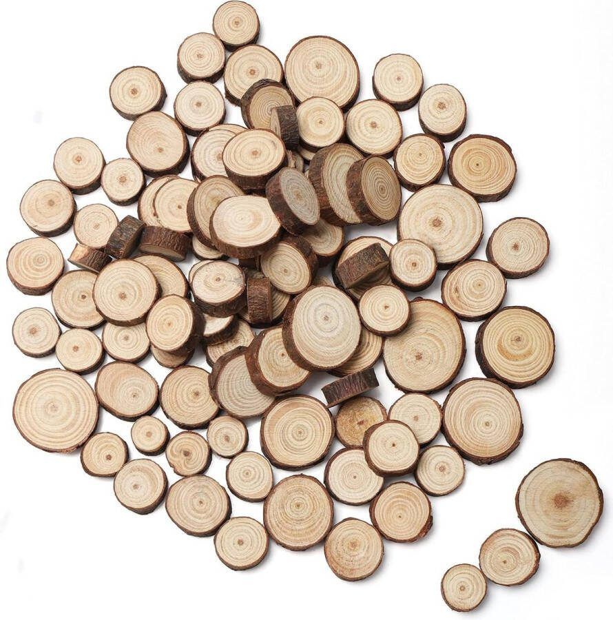 Onbewerkte Houten Schijven 100 Pak 13-33 cm Natuurlijke Houten Stam Cirkels DIY Kunst Hobby Kerst Ornamenten Bruiloft Decoratie Houten schijf