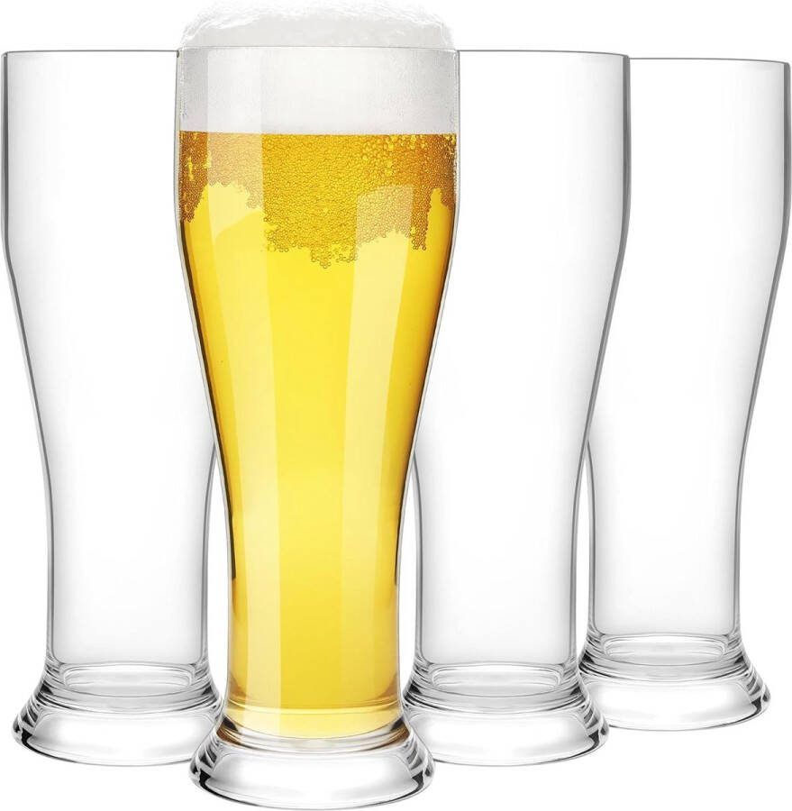 Onbreekbare bierglazen 480 ml Tritan plastic witbierglazen bierglazen voor campingfeestjes waterbekers set van 4