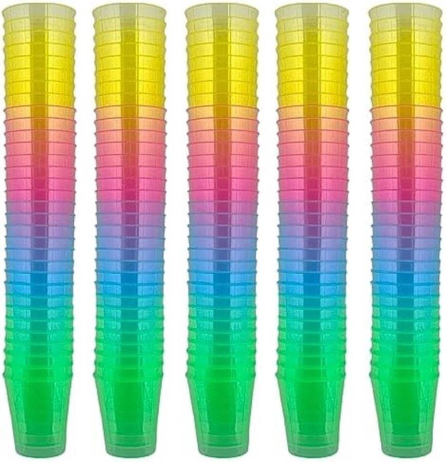 Onbreekbare borrelglazen van kunststof robuuste borrelglazen. Jello Shots Desserts Feest Bruiloft Verjaardag. Vaatwasserbestendig Herbruikbaar. 29ml (Regenboog 160 stuks)