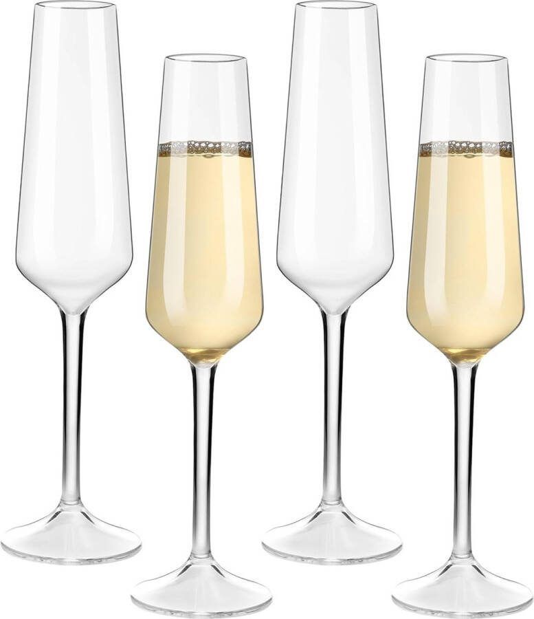Onbreekbare Tritan kunststof champagneglazen wijnglazen 224 ml champagnefluiten voor feest vaatwasmachinebestendig set van 4