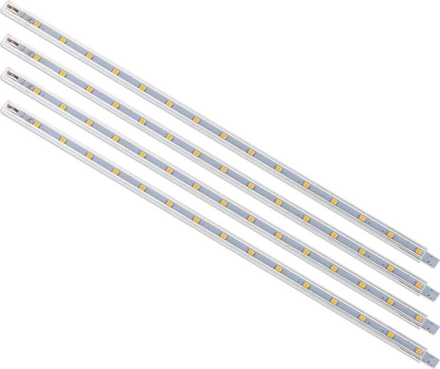 Onderbouwlamp 12V Warm Wit 4-delig Kastverlichting 30cm 2W 170lm 3000K IP20 LED Lichtbalk Met Stekker en Schakelaar 88x67x300mm