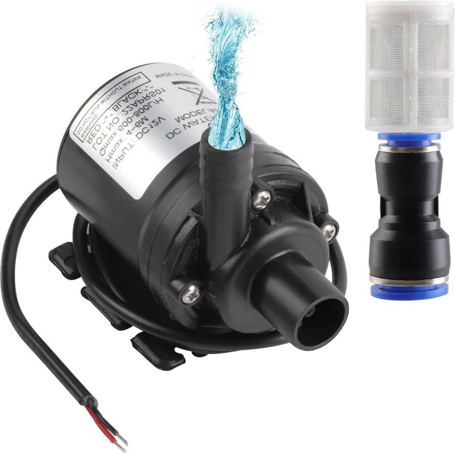 Onderdompelbare Waterpomp 800l u 5m Mini Drive DC 12V Borstelloos Amfibious Pomp met Filter voor Aquarium Vijver