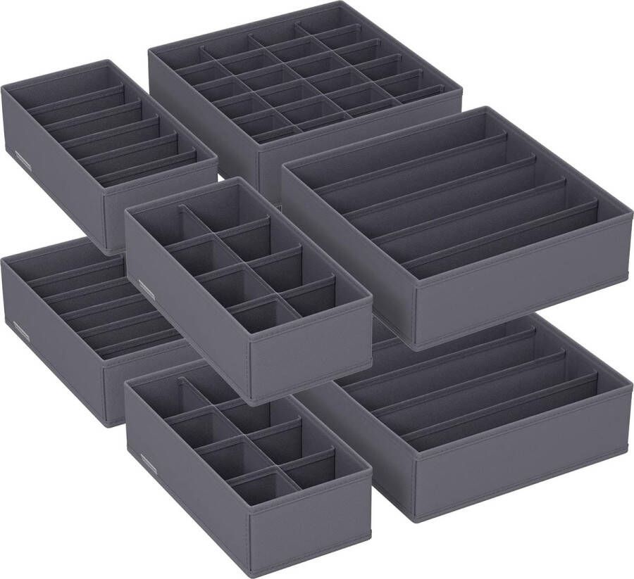 Ondergoed opbergdozen lade organizer kledingkast organizer beha ondergoed sokken stropdassen vouwdozen stoffen dozen set van 8 grijs