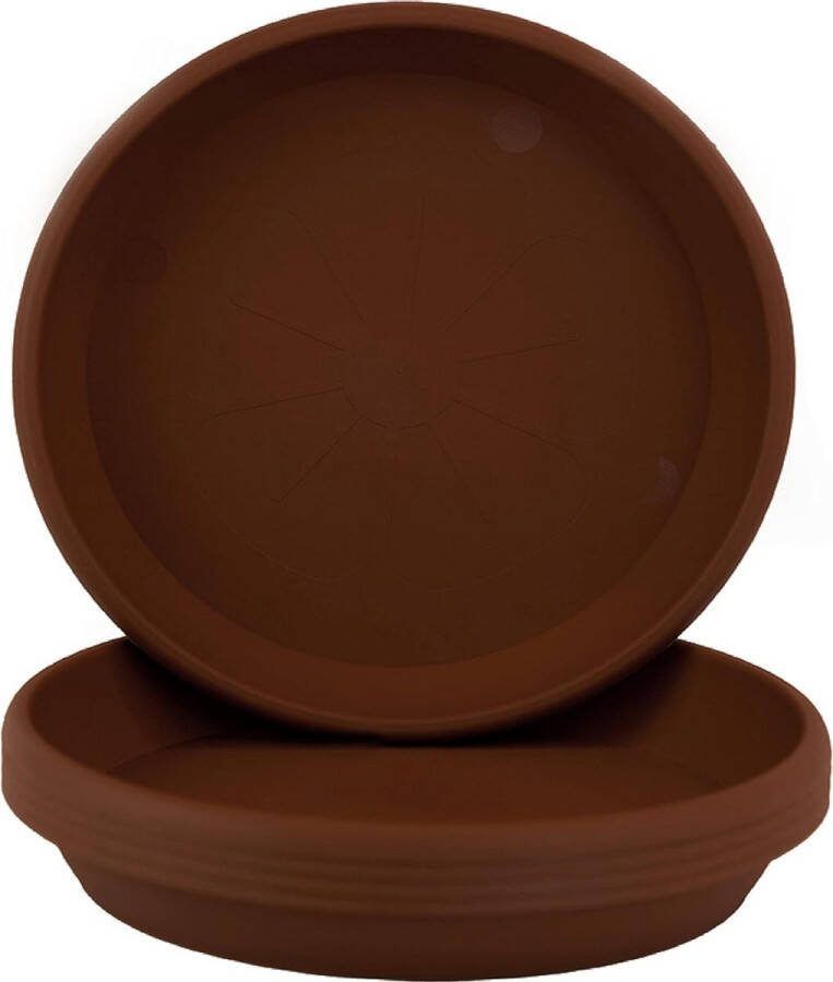 Onderzetter van de bloempot donkerbruin 24 cm diameter set van 5 ronde plantenpot onderzetter voor kamerplanten (diameter 24 cm donkerbruin)