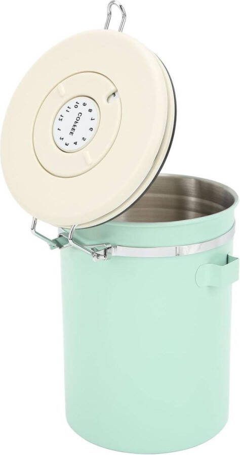 One Way Valve Koffiebus Dual Mode Mint Green Canister Roestvrij Staal Thuisgebruik 1.8L