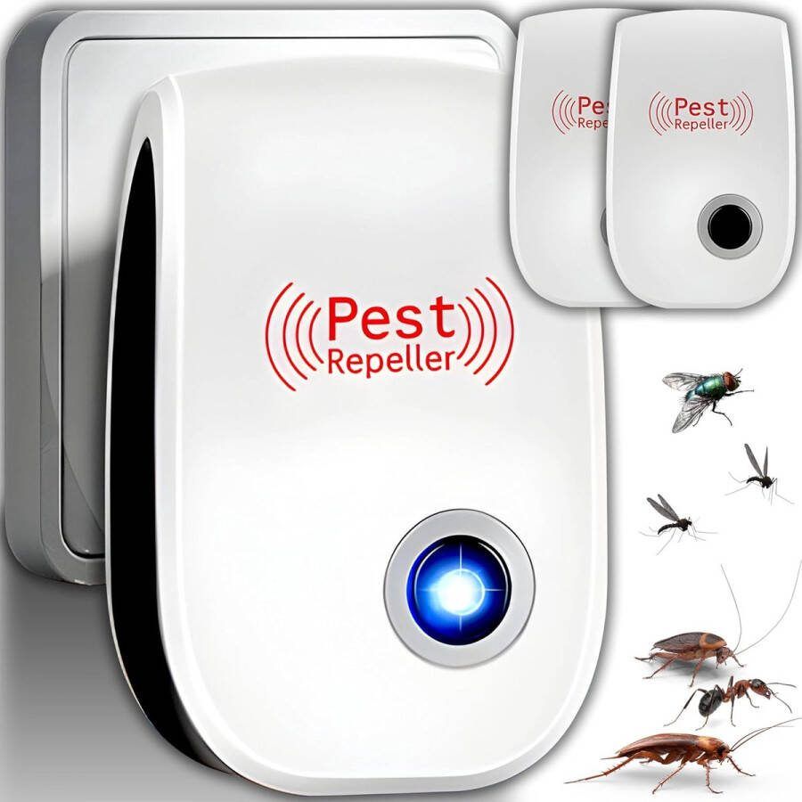 Ongediertebestrijder Ultrasone ongediertebestrijder 3 stuks elektronische insectenwerende middelen muggenbescherming binnenshuis rattenafweer plug-in pestverjager voor muggen muizen spinnen kakkerlakken