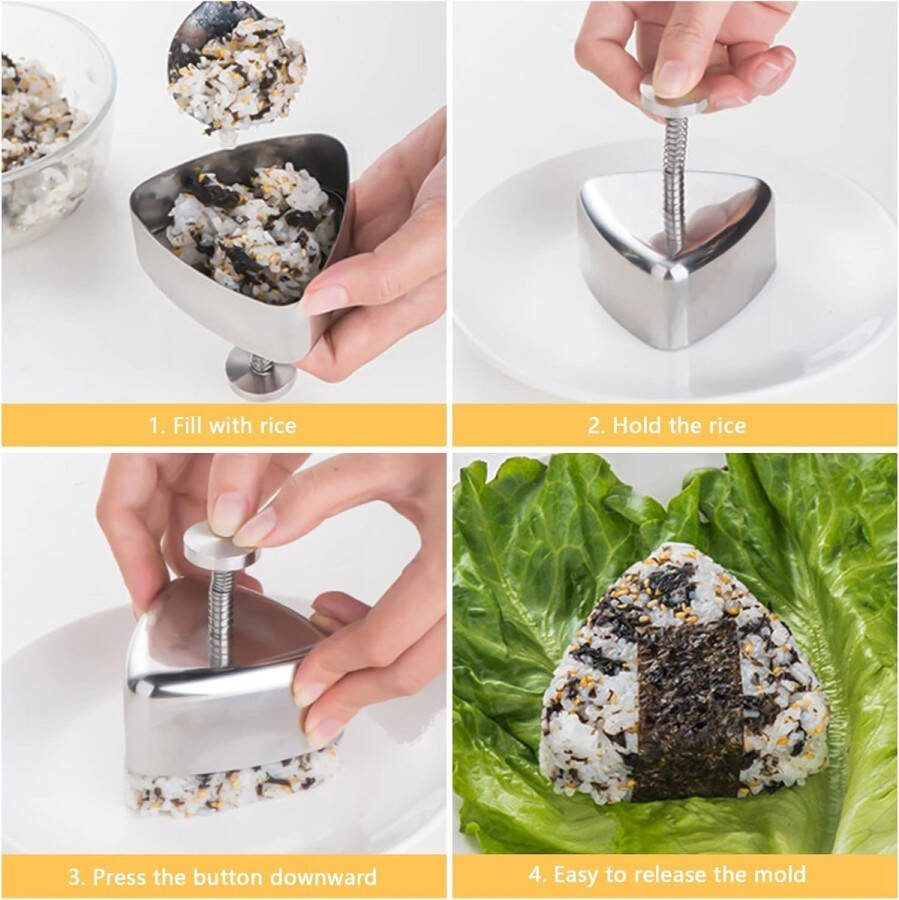 Onigiri vorm sushi onigiri mold sushi driehoekige vorm rijstballenmaker driehoekige rijstballen maker sushi vorm kit voor doe-het-zelf sushi maken rijstballenvorm sushi maker keukengereedschap