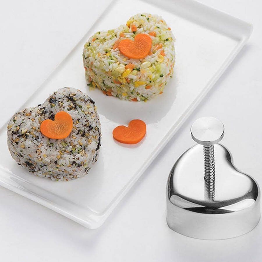 Onigiri vorm sushi onigiri vorm sushi hart vorm rijst bal maker sushi maker sushi vorm sushi accessoires voor keuken DIY koken (zilver)