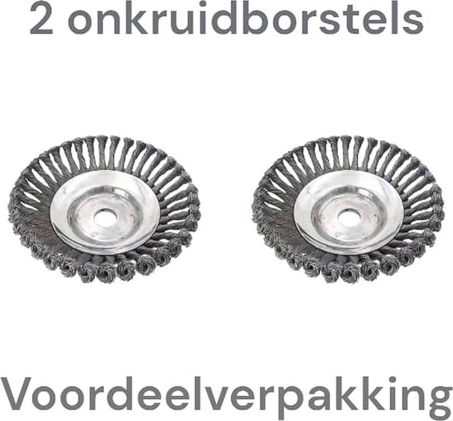 Onkruidborstel voor bosmaaier 200mm 20 cm staalborstel Nieuw 2x Universele Onkruidborstel 200 mm Onkruidverwijderaar Voegenborstel Grastrimmer